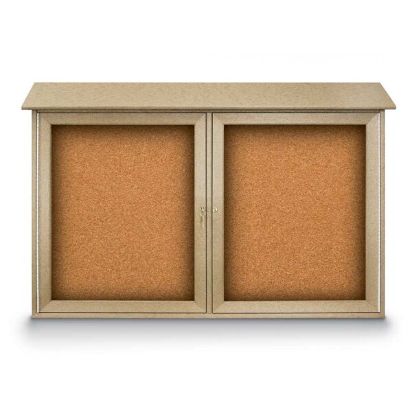 Indoor Enclosed Combo Board, 48"x36", Bronze Frame/Green & Surf